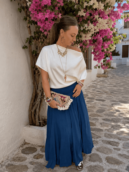 Puck maxi rok soepelvallend petrol - Project 35