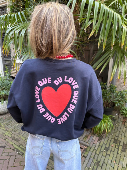 'Que du love' sweater navy - Project 35