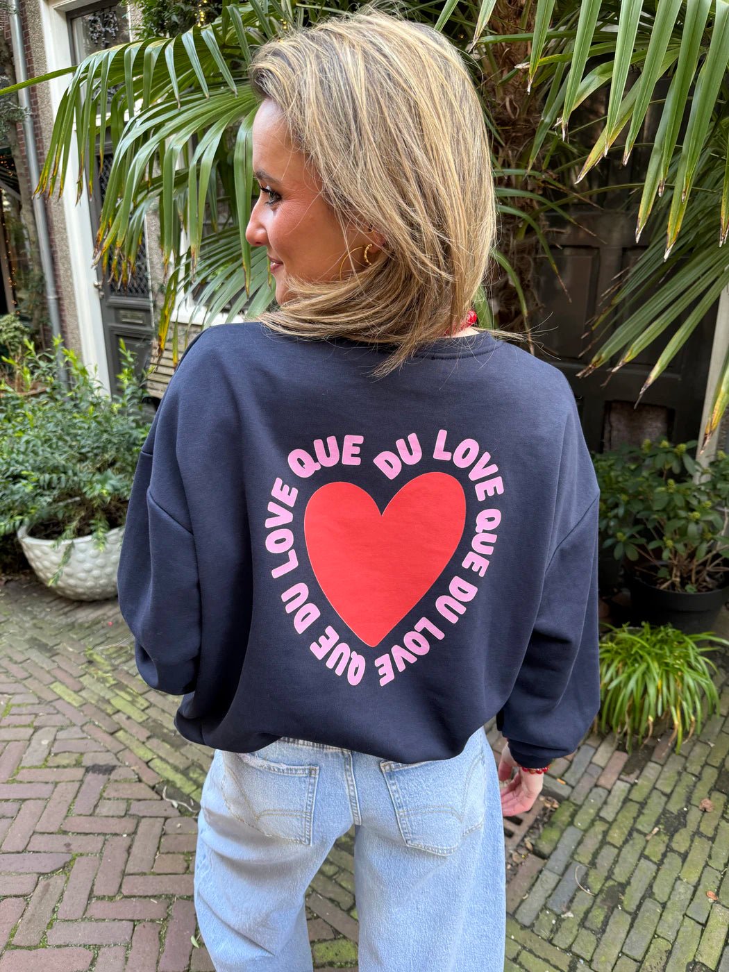 'Que du love' sweater navy - Project 35