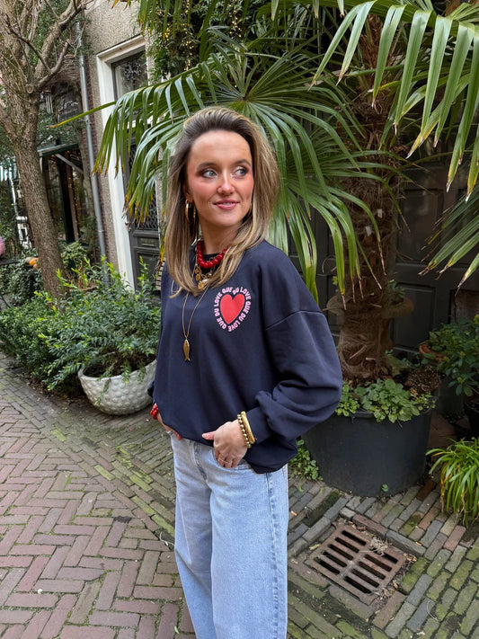'Que du love' sweater navy - Project 35