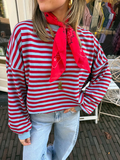 Rae longsleeve red/blue striped - Project 35
