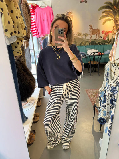 Rae striped comfy pants navy/white - Project 35
