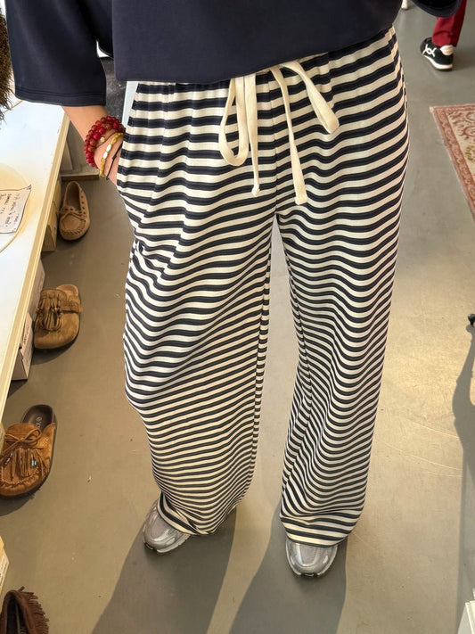 Rae striped comfy pants navy/white - Project 35