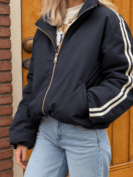 Riley gewatteerde bomber navy/wit streep - Project 35