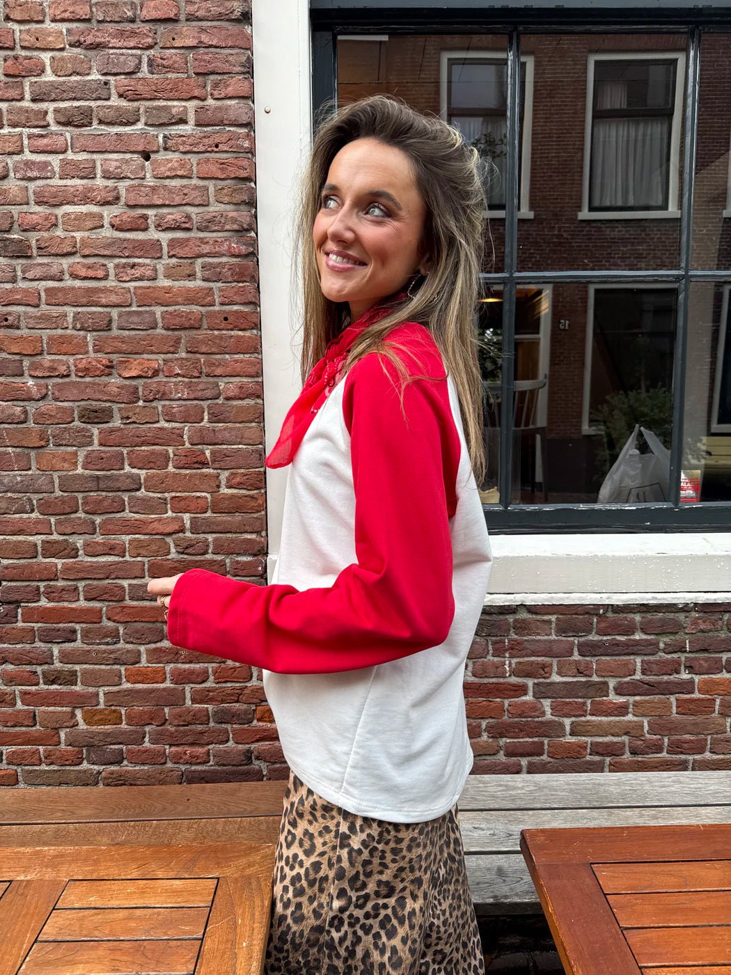 Rio longsleeve rood/wit - Project 35