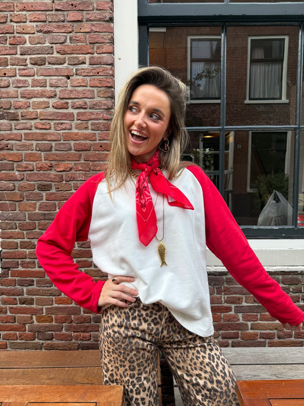 Rio longsleeve rood/wit - Project 35