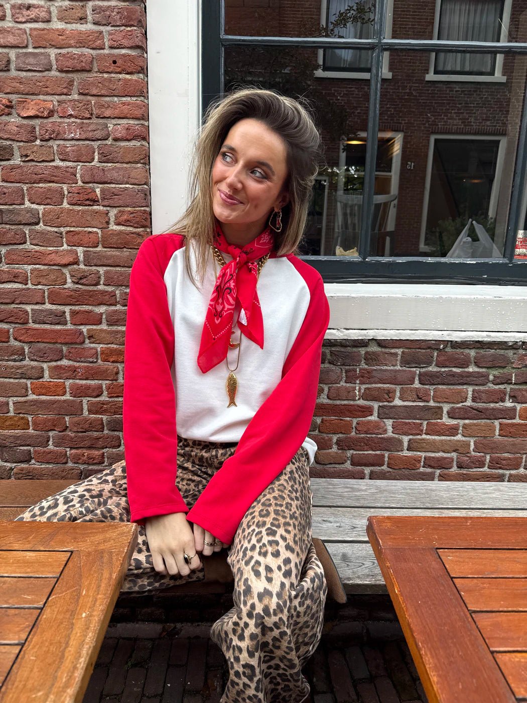 Rio longsleeve rood/wit - Project 35