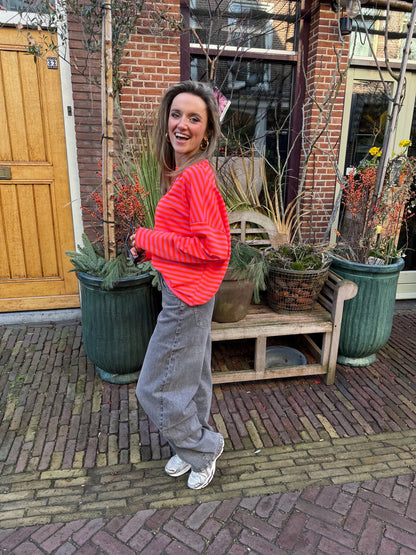 Roos longsleee pink/orange striped - Project 35