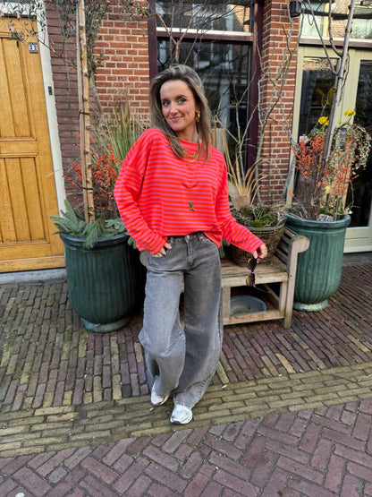 Roos longsleee pink/orange striped - Project 35