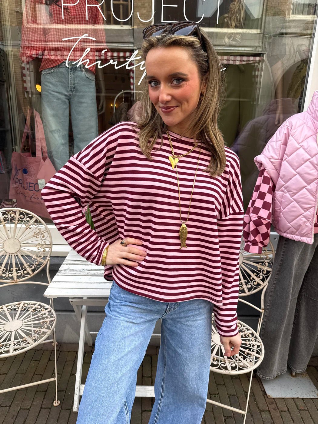 Roos longsleeve burgundy/pink - Project 35