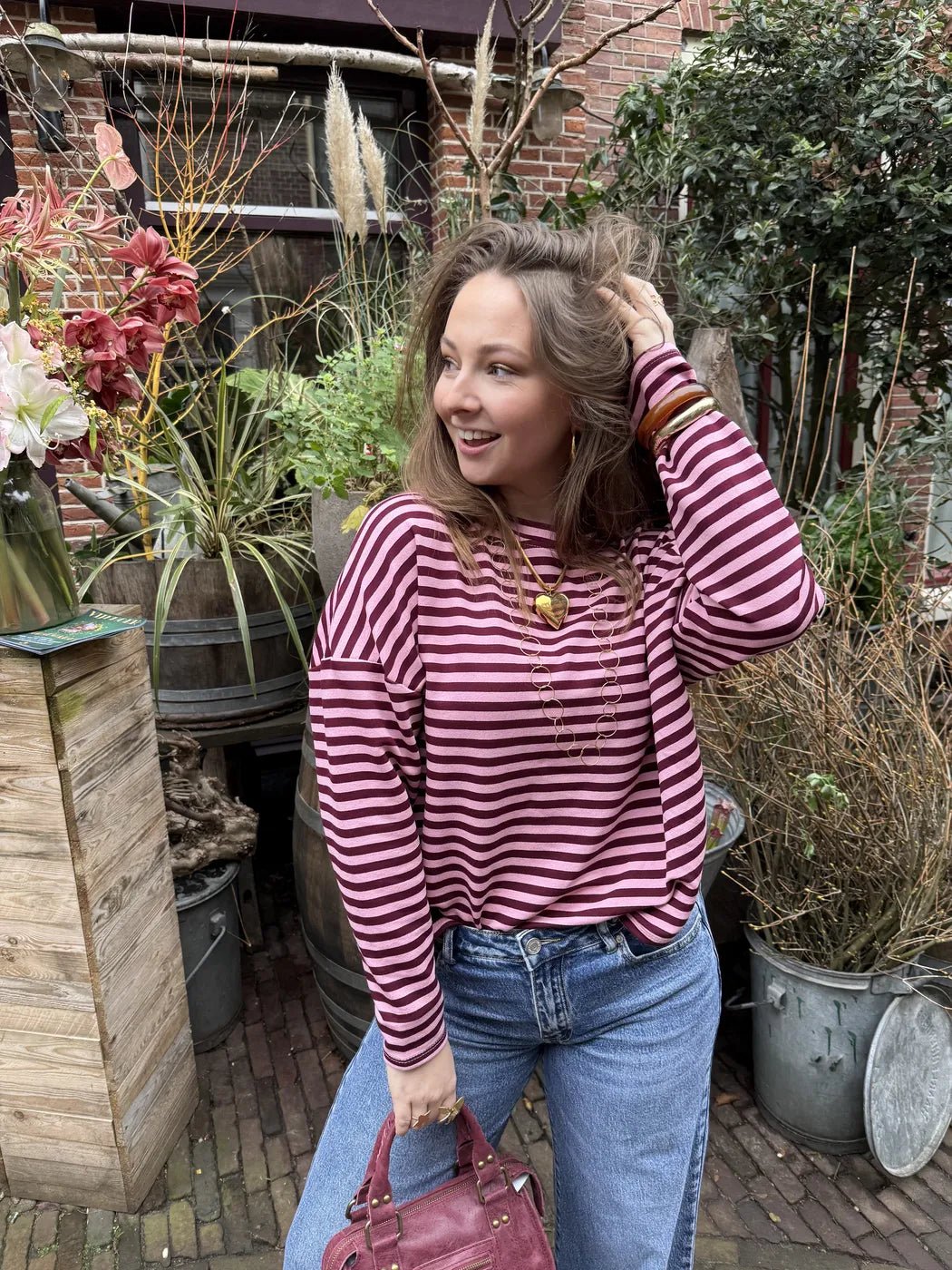 Roos longsleeve burgundy/pink - Project 35