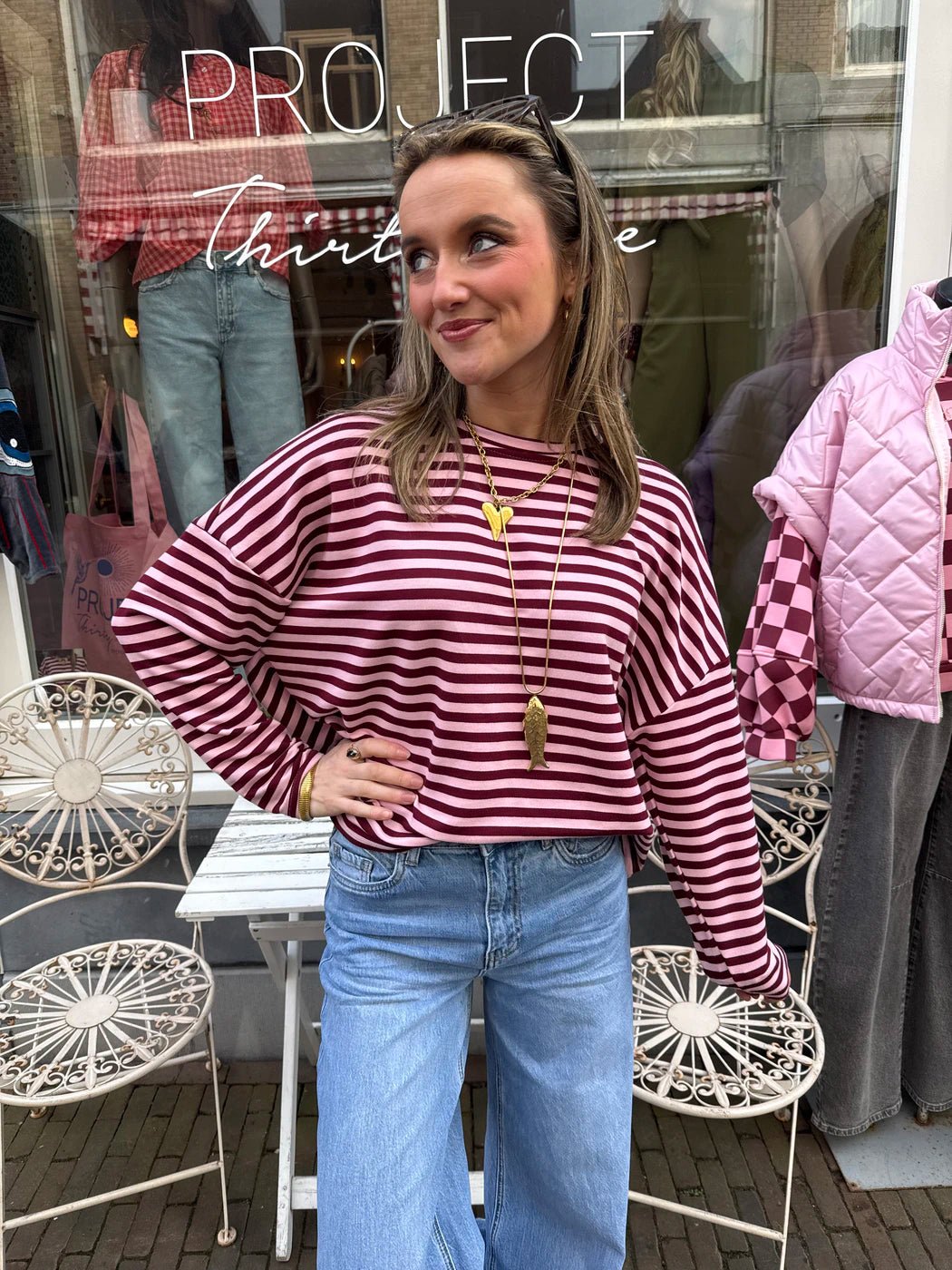 Roos longsleeve burgundy/pink - Project 35