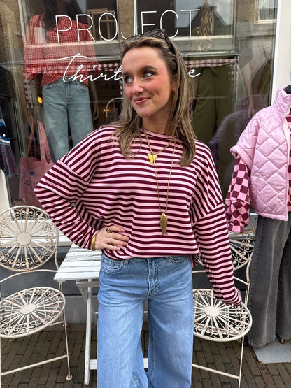 Roos longsleeve burgundy/pink - Project 35