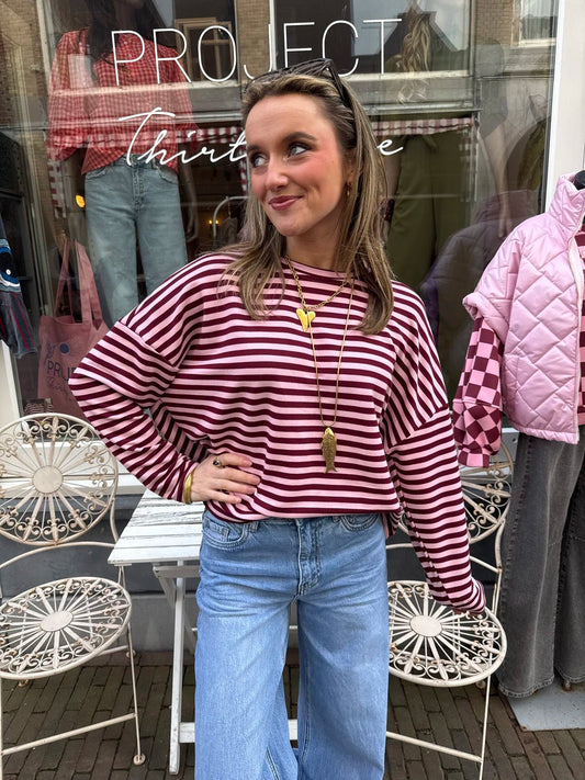 Roos longsleeve burgundy/pink - Project 35