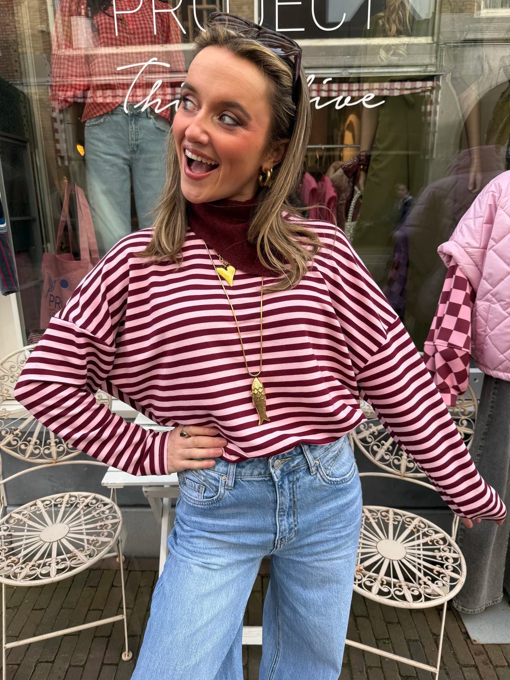 Roos longsleeve burgundy/pink - Project 35