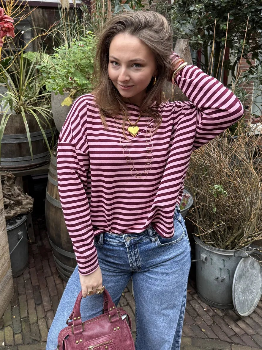 Roos longsleeve burgundy/pink - Project 35