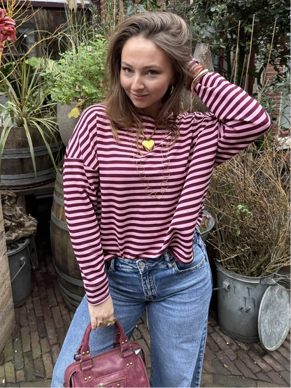 Roos longsleeve burgundy/pink - Project 35