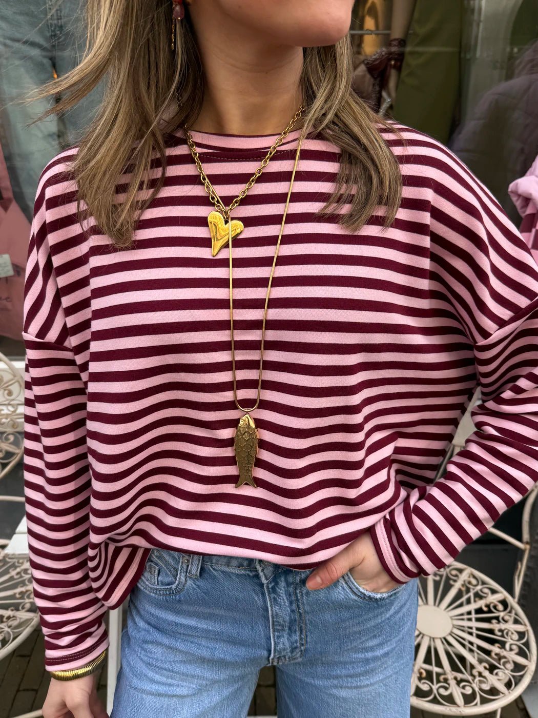 Roos longsleeve burgundy/pink - Project 35