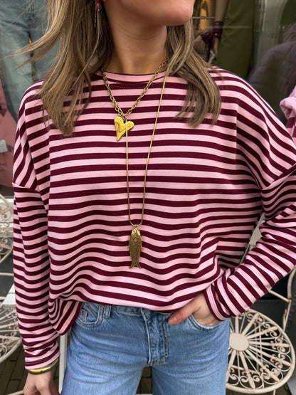 Roos longsleeve burgundy/pink - Project 35