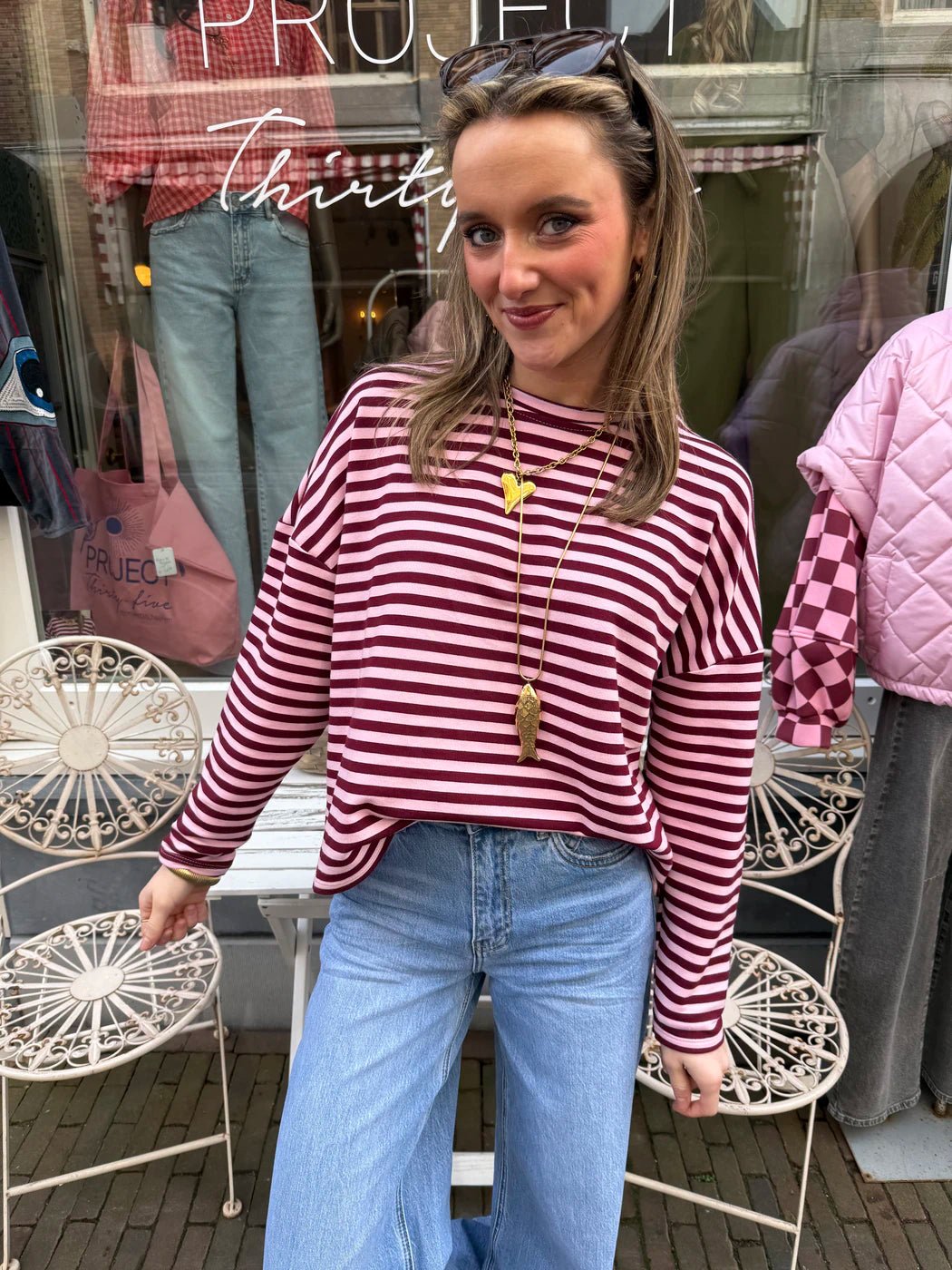 Roos longsleeve burgundy/pink - Project 35