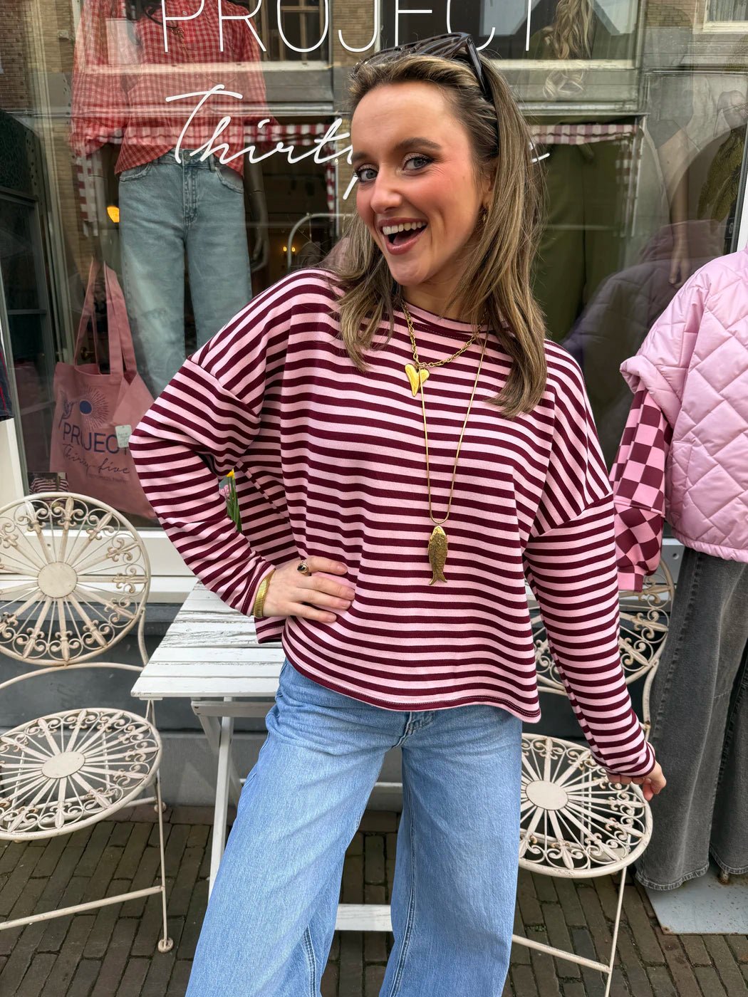 Roos longsleeve burgundy/pink - Project 35