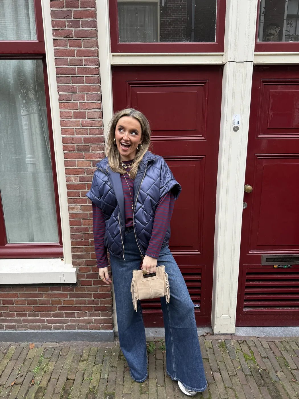 Roos longsleeve navy/burgundy - Project 35