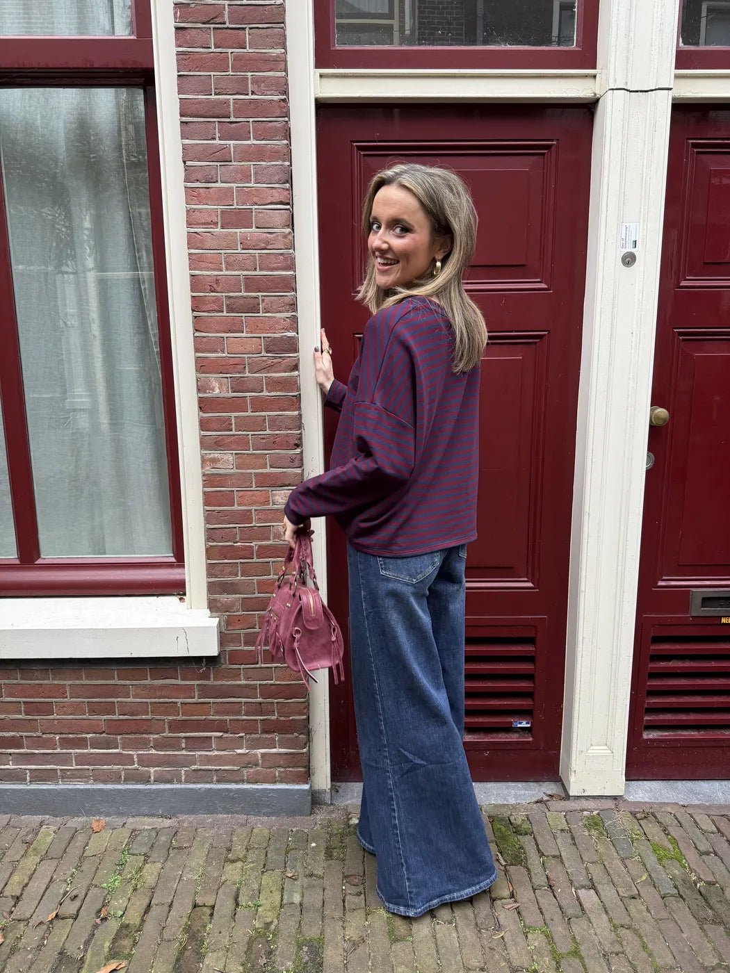 Roos longsleeve navy/burgundy - Project 35