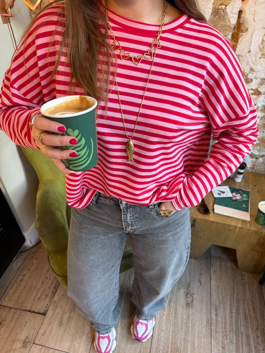 Roos longsleeve red/pink - Project 35