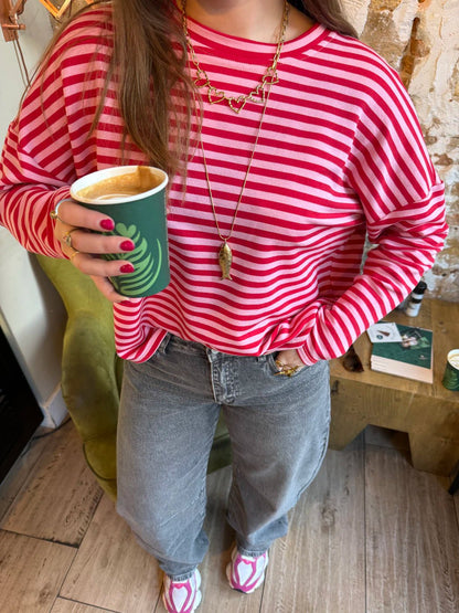 Roos longsleeve red/pink - Project 35