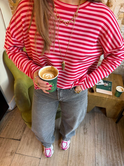 Roos longsleeve red/pink - Project 35