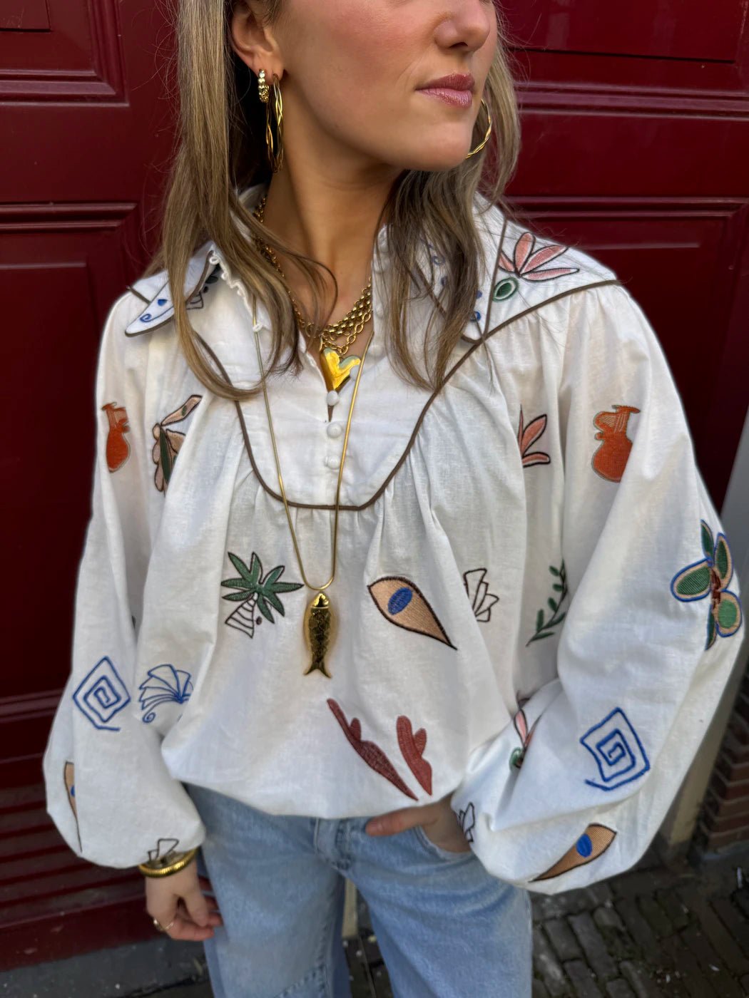 Rosalie blouse geborduurd - Project 35