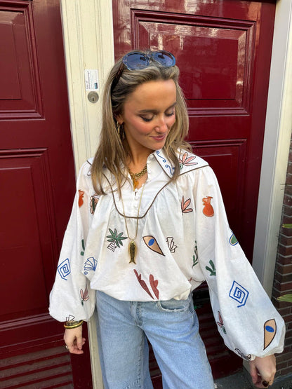 Rosalie blouse geborduurd - Project 35