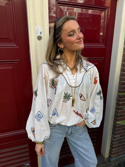 Rosalie blouse geborduurd - Project 35