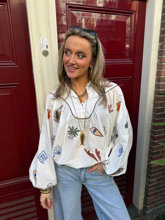 Rosalie blouse geborduurd - Project 35