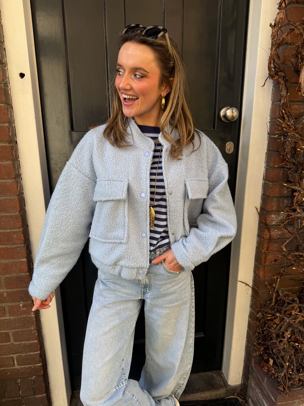 Rosie teddy bomber lichtblauw - Project 35