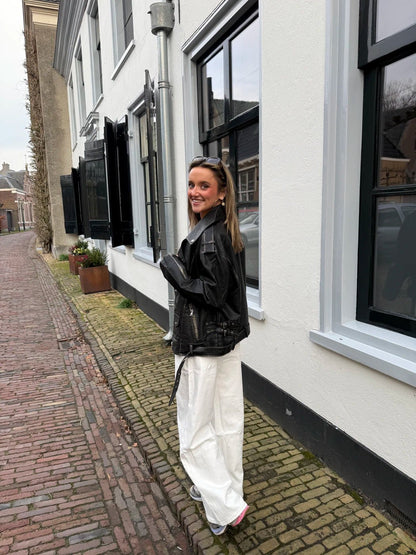 Saar leather jacket black - Project 35