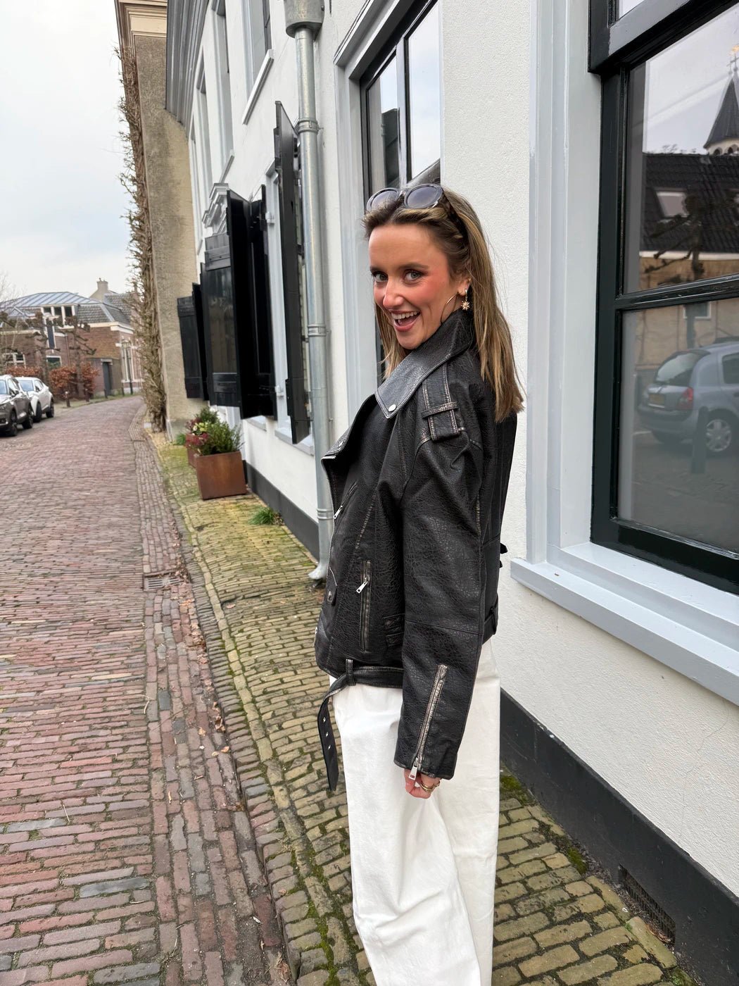 Saar leather jacket black - Project 35
