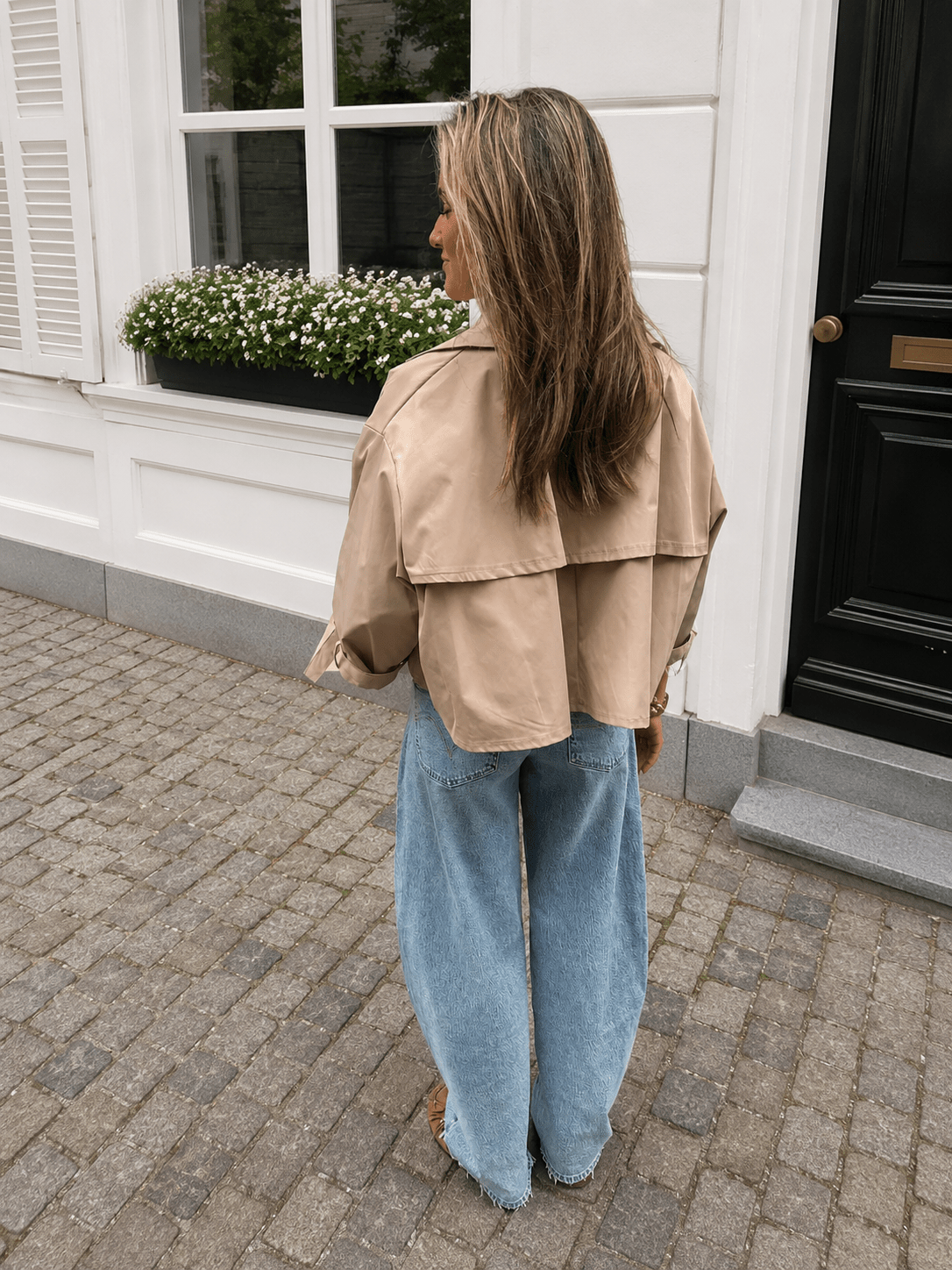 Sacha trenchcoat korte mouw beige - Project 35