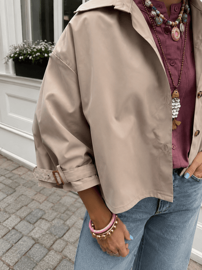 Sacha trenchcoat korte mouw beige - Project 35