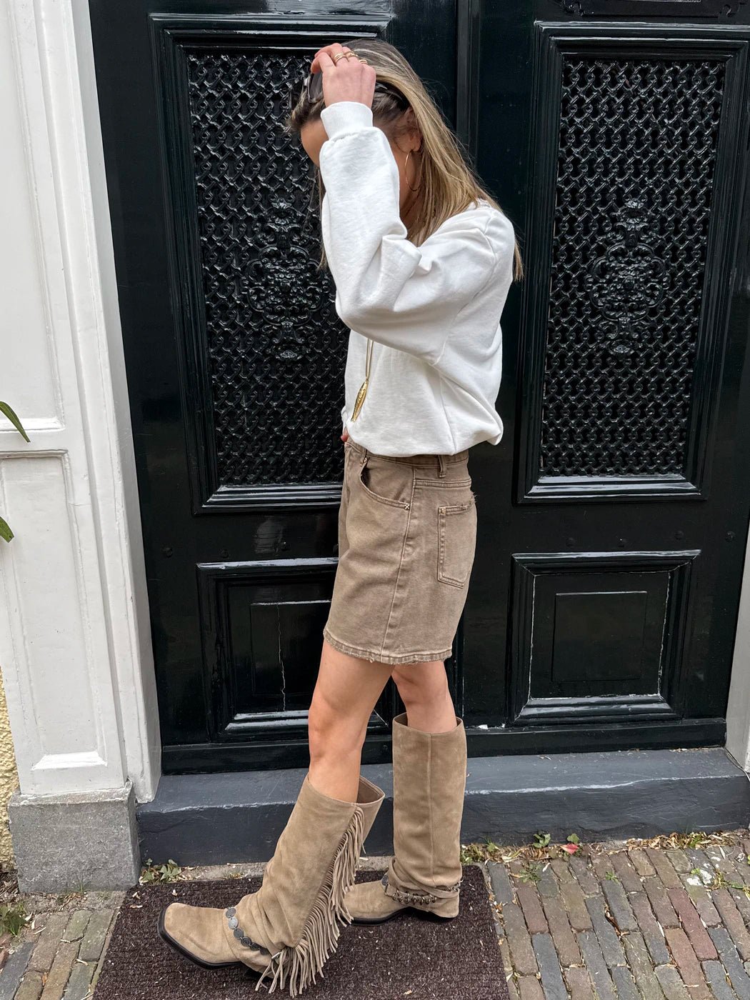 Sammy denim shorts taupe - Project 35