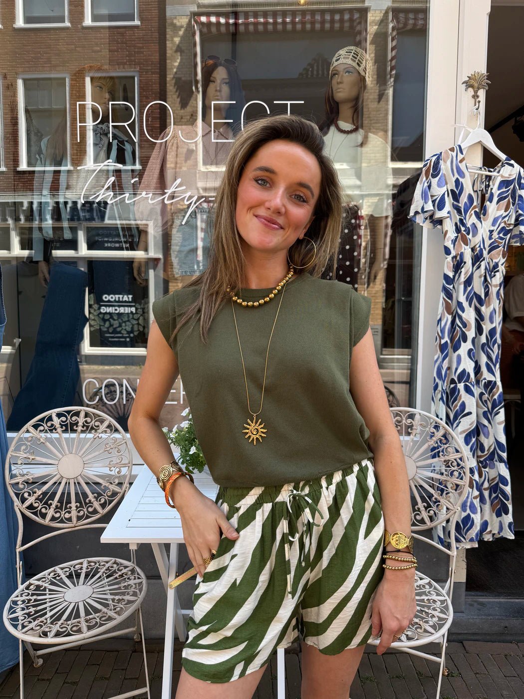 Sanne mouwloze top groen - Project 35