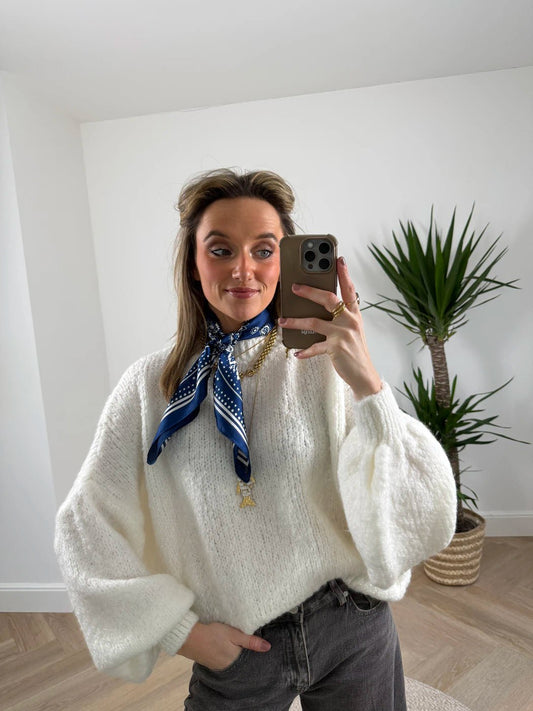 Satijnen bandana print blauw - Project 35