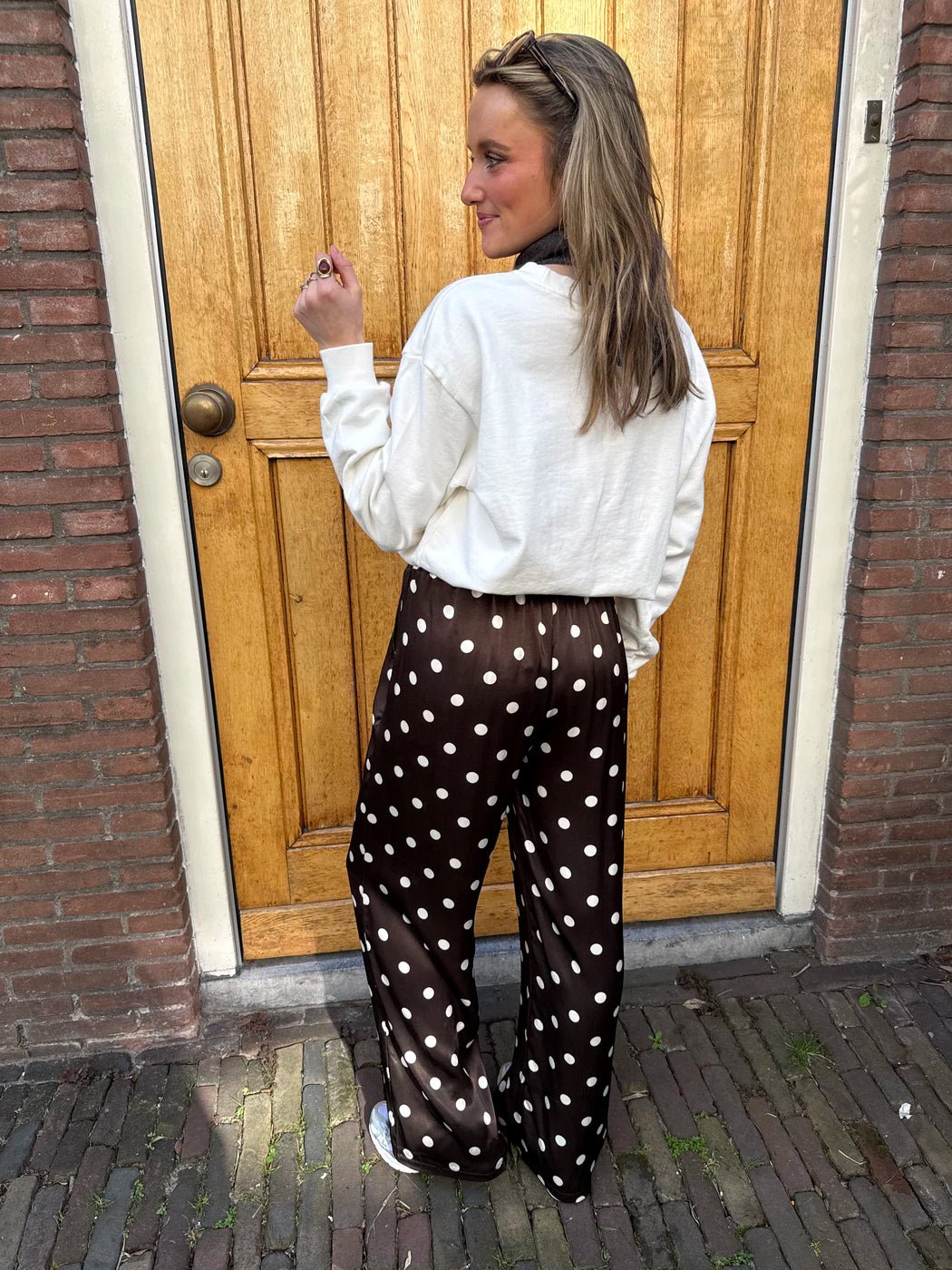 Satin polkadot pants brown/white - Project 35