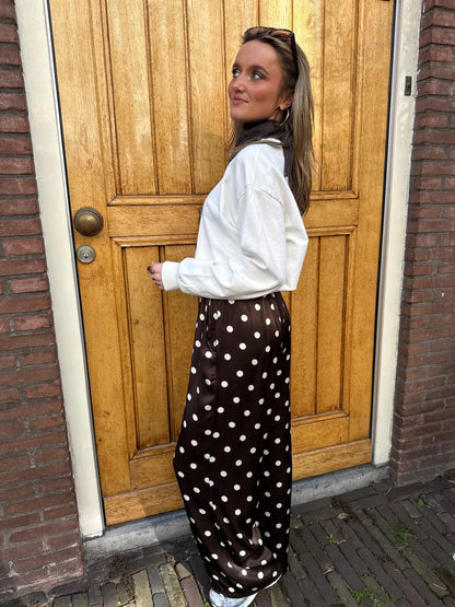 Satin polkadot pants brown/white - Project 35
