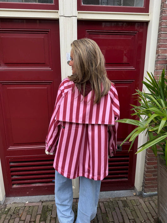 Scout jacket pink/burgundy striped - Project 35