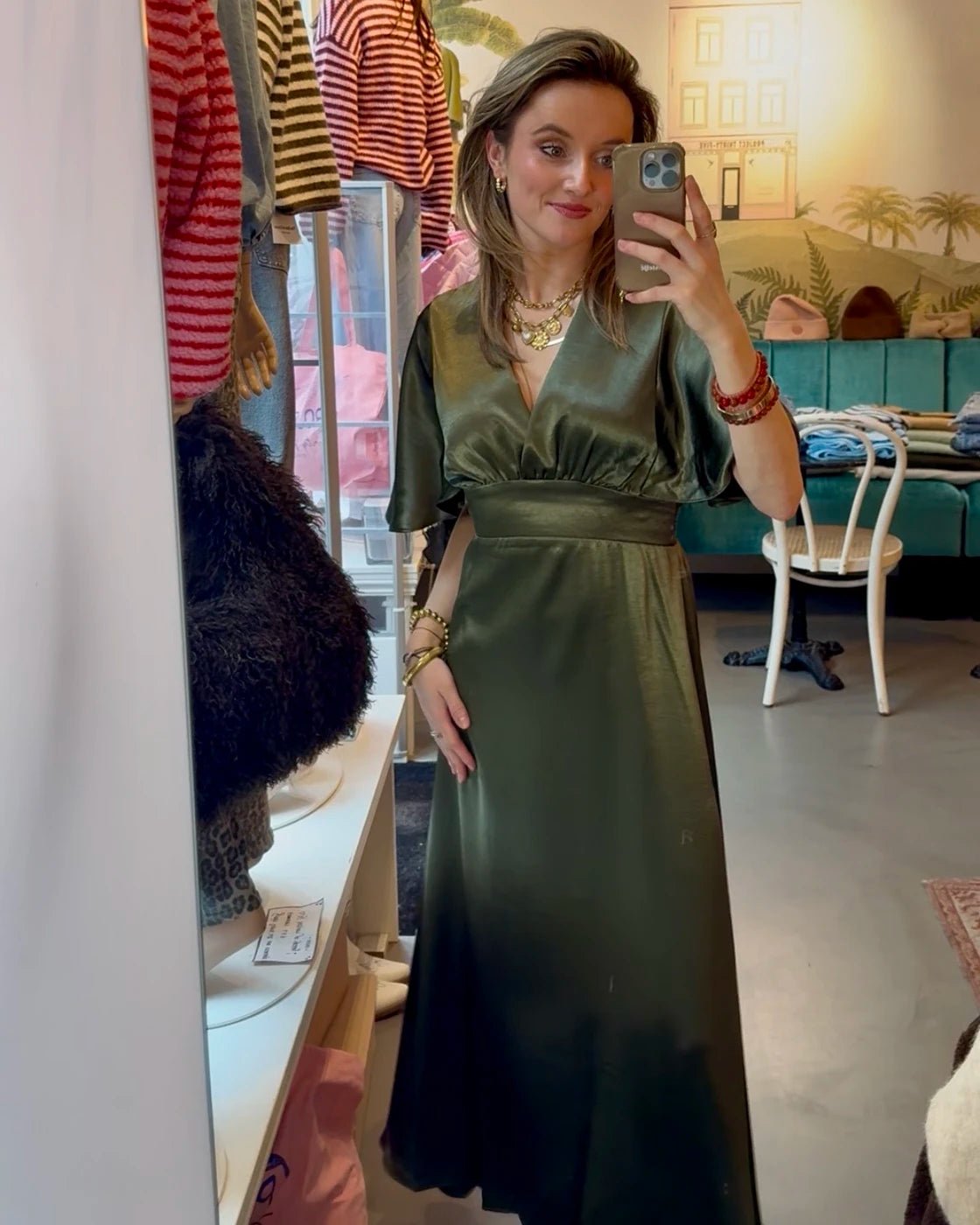 Serena dress olive green - Project 35