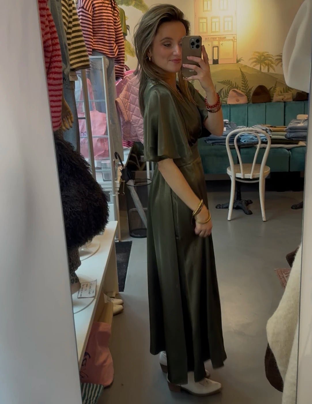 Serena dress olive green - Project 35