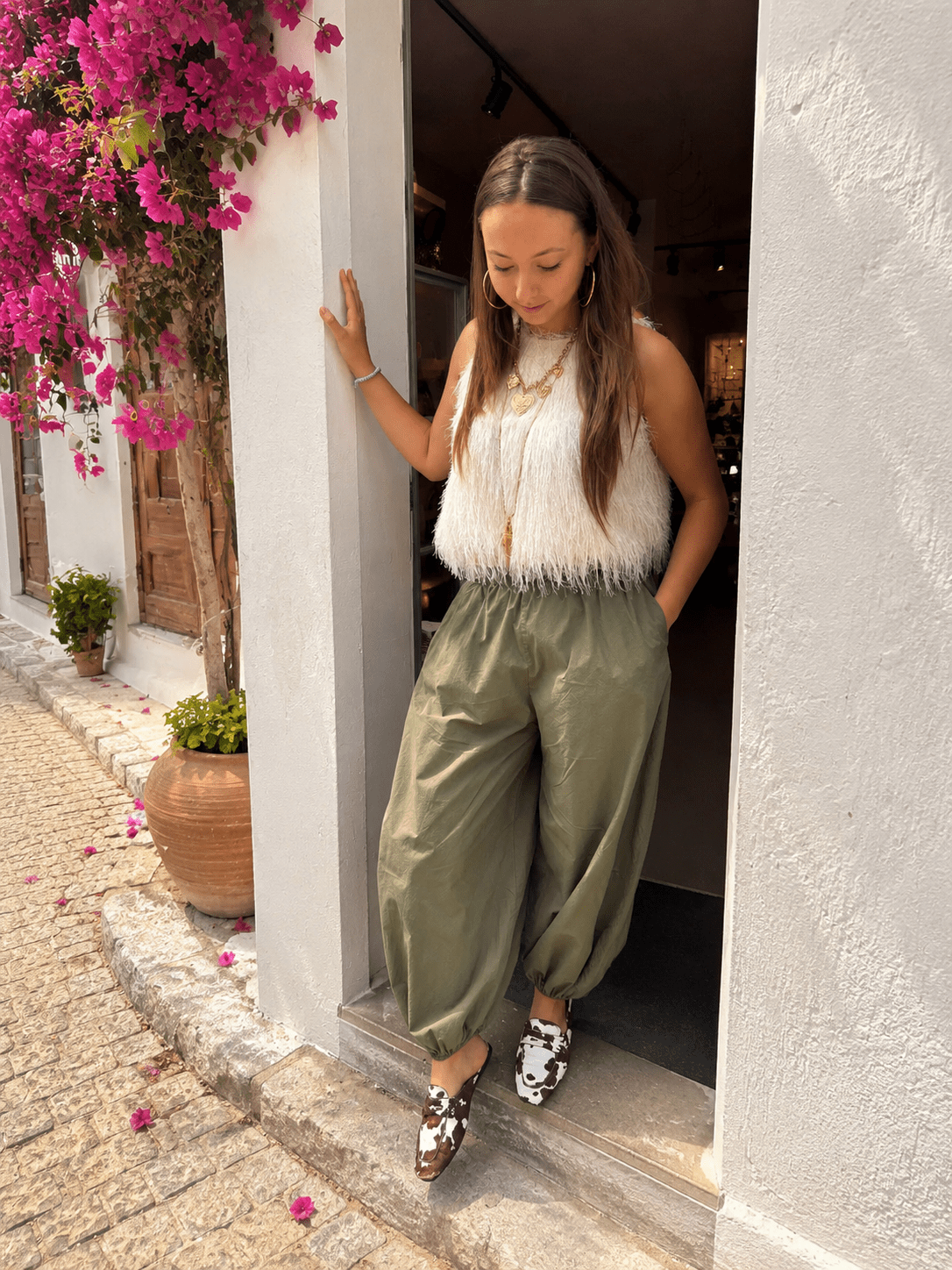Sofie parachute broek groen - Project 35