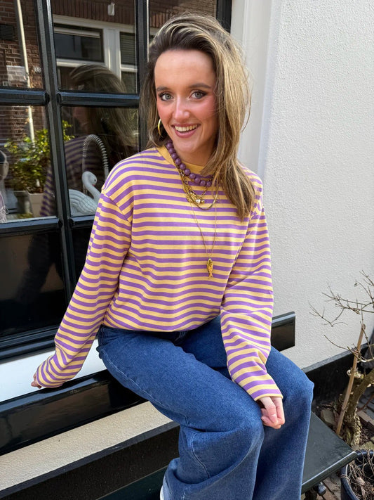 Sophie longsleeve geel/paars - Project 35