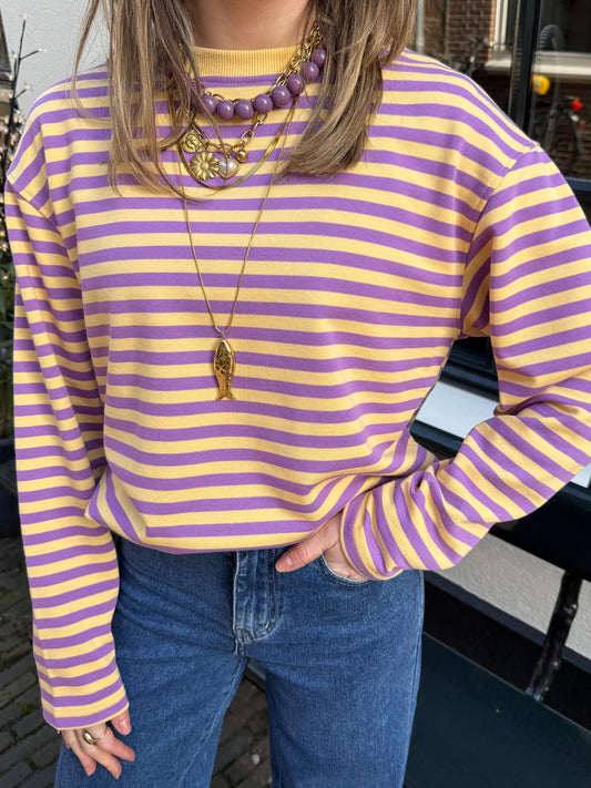 Sophie longsleeve geel/paars - Project 35